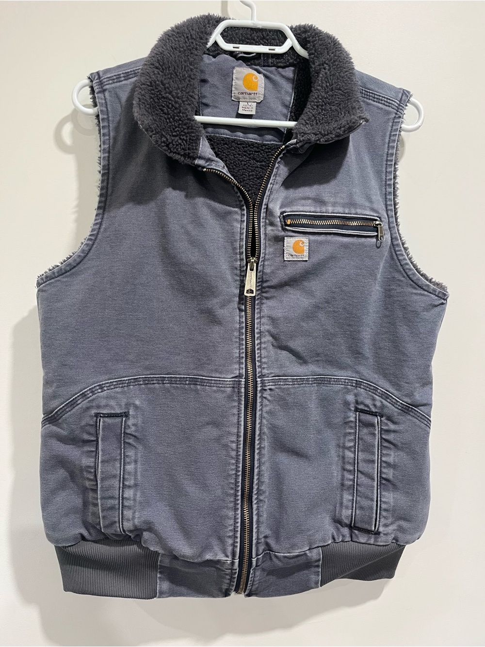 Carhartt Women's L Weathered Duck Wildwood Vest Shadow Grey Workwear Utility